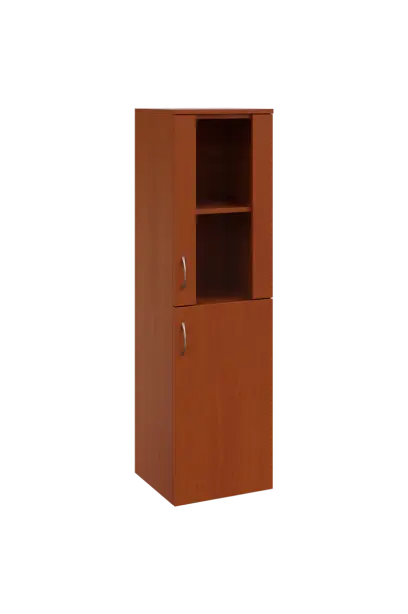 N 4 - 4DS kancelářská skříň, 1-dveřová/prosklená, pravá, 1450x400x400, třešeň šumavská